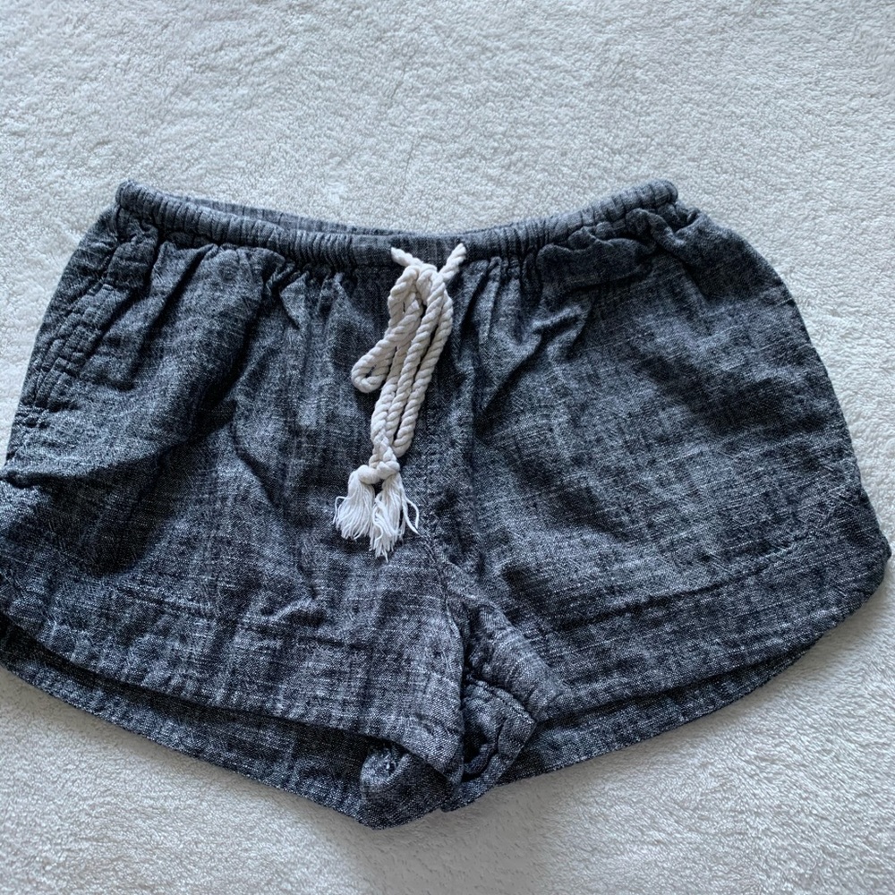 Grey Linen Shorts